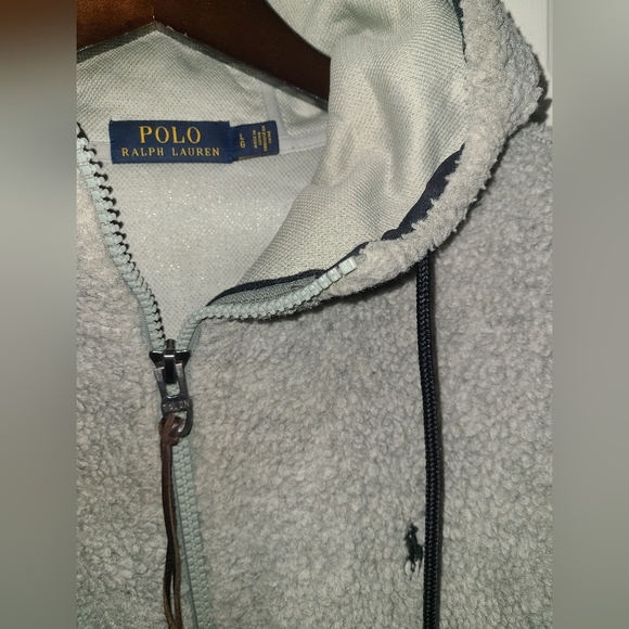 RALPH LAUREN POLO SHERPA L HOODY LARGE HOODIE WINTER ZIP UP - Picture 2 of 4